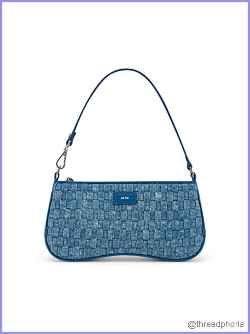 Vegan Leather Baguette Shoulder Handbag with Zip Closure